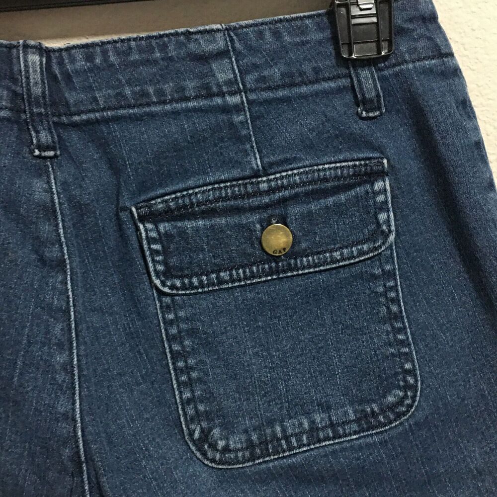 Gap Women Y2K 90's Mid Rise Pork Chop Pockets Jeans Denim Pants Dark Wash Size 8 - Picture 7 of 9